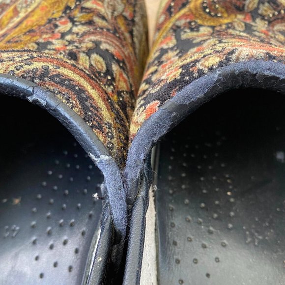 Dansko Sz 41 US 10.5 / 11 Clogs Shoes Mules Tapestry Paisley Velvet Suede - Picture 7 of 8